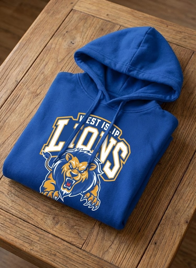 West Islip Lions Premium Fan Hoodie — Royal Blue