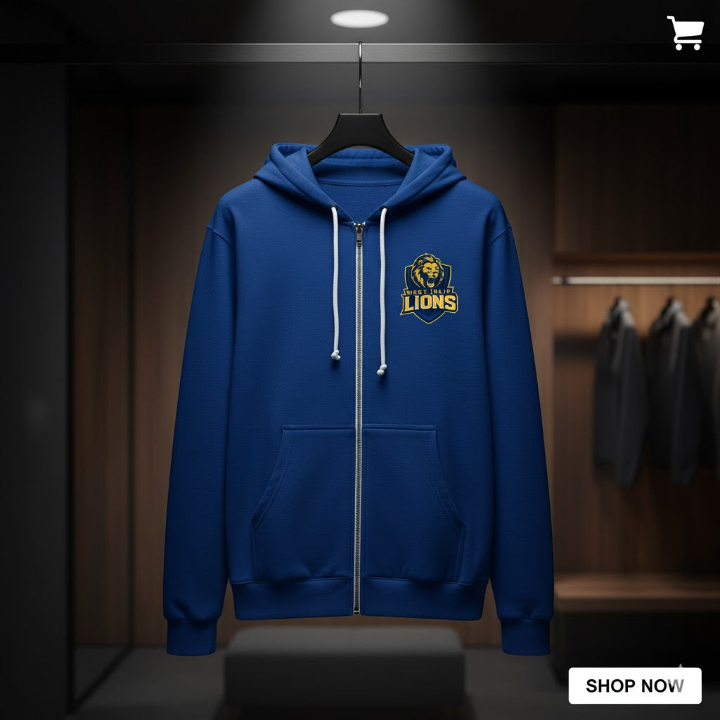 West Islip Lions  Zip-Up Hoodie Customized name