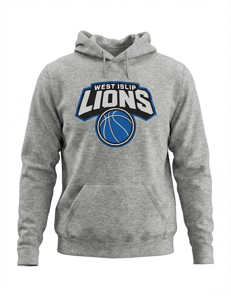 West Islip Lions Basketball Premium Hoodie (GREY)