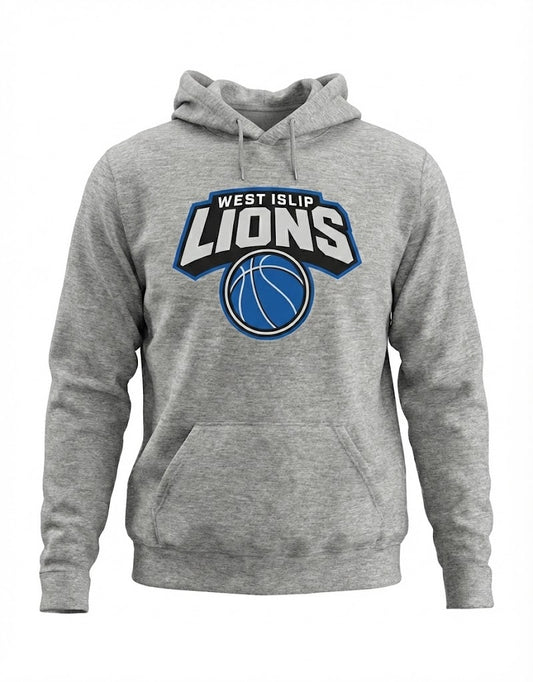 West Islip Lions Basketball Premium Hoodie (GREY)