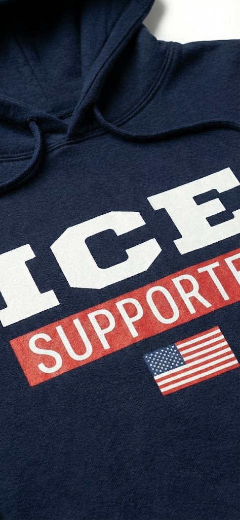 ICE Supporter Hoodie - Navy Blue - Premium Patriot Apparel