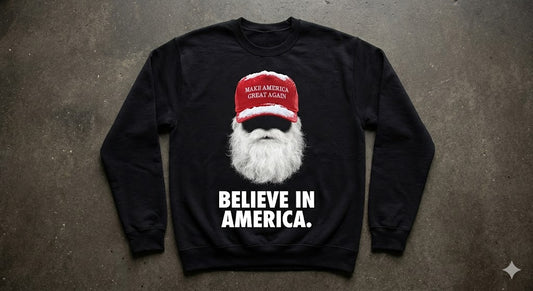 The "Believe in America" Santa Crewneck | Premium MAGA Holiday Sweatshirt