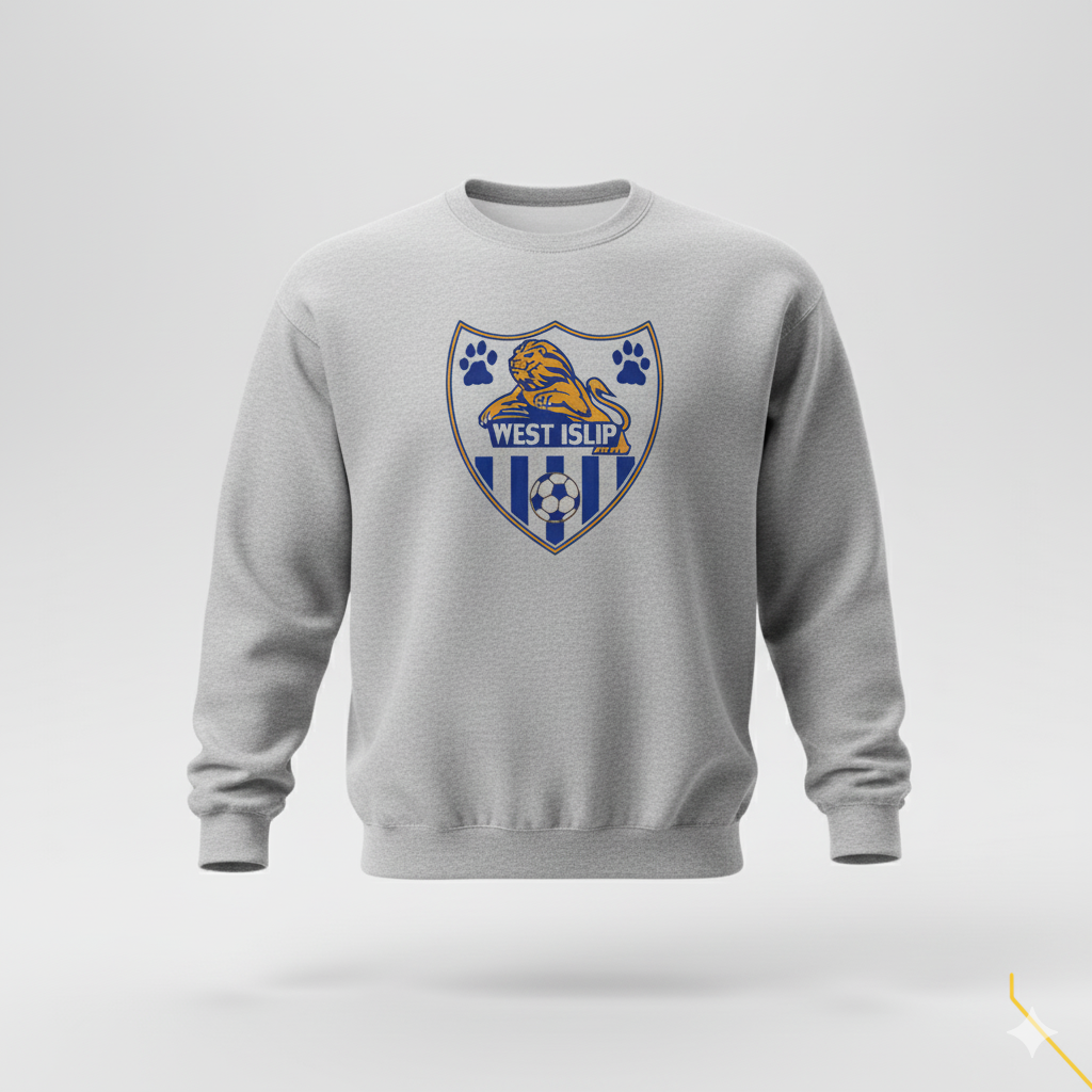 West Islip Lions Grey Crewneck Sweatshirt