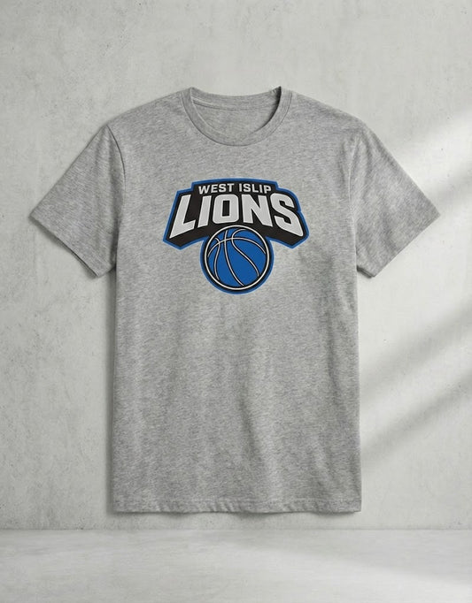 West Islip Lions Basketball Core T-Shirt (Grey)
