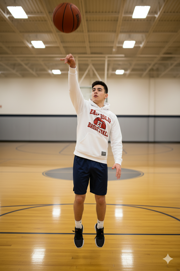 East Islip Basketball Hoodie – Classic White Edition - CUSTOM BACK