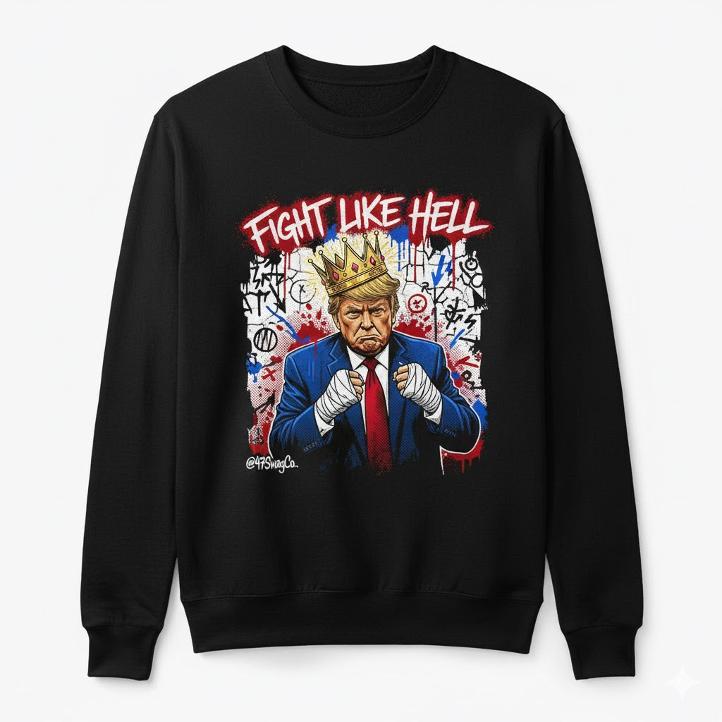 FIGHT LIKE HELL | The Warrior King Crewneck (Blackout Edition)