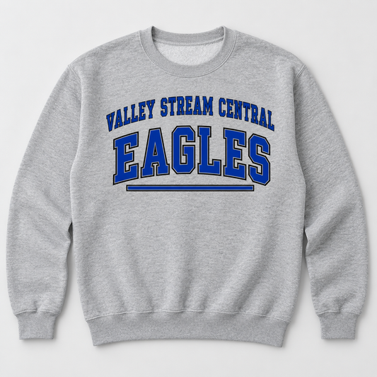 Valley Stream Central Campus Adult Crewneck Sweatshirt, Sport Grey, digital mockup