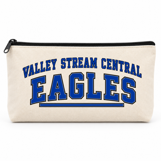 Valley Stream Central Campus Zipper Pencil Pouch, Natural, digital mockup