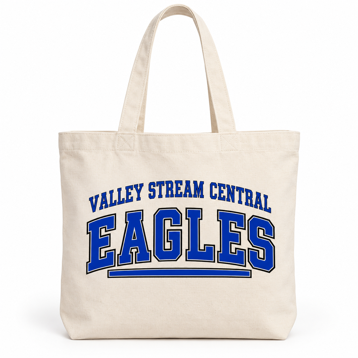 Valley Stream Central Campus Canvas Tote Bag, Natural, digital mockup