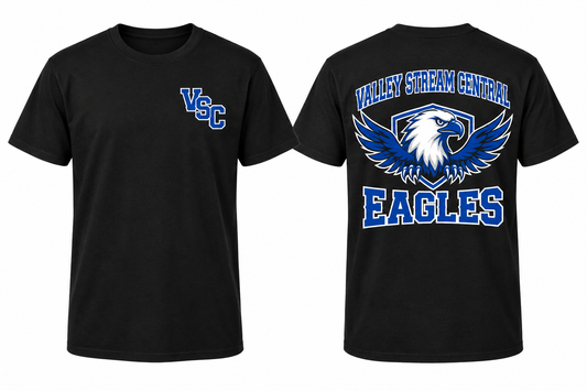 VALLEY STREAM CENTRAL EAGLES black tee front and back