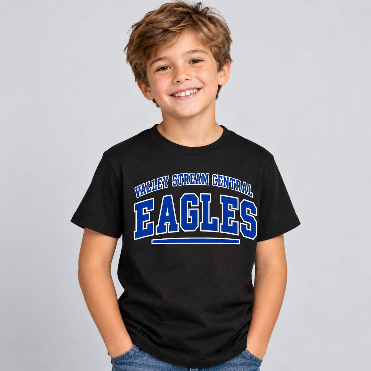 Valley Stream Central Campus Youth T-Shirt, Black, digital mockup