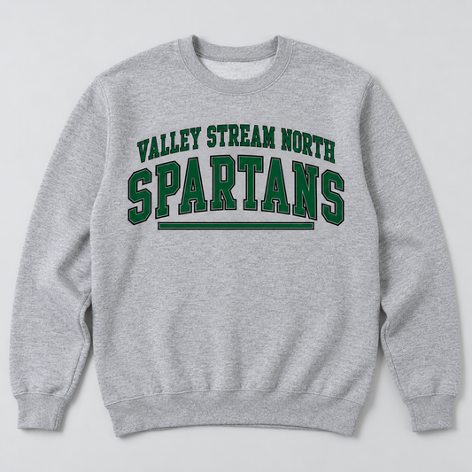 Valley Stream North Campus Adult Crewneck Sweatshirt, Sport Grey, digital mockup