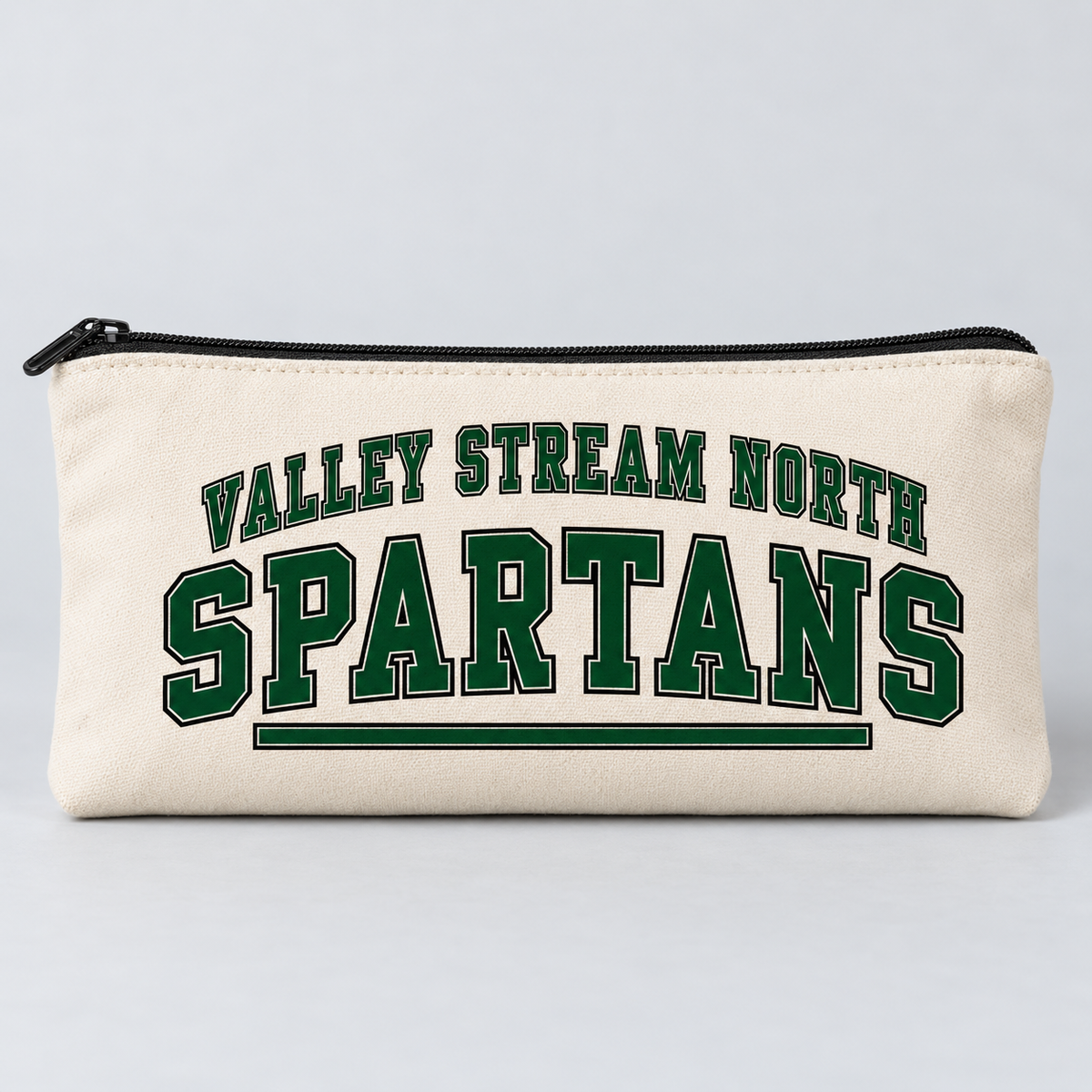 Valley Stream North Campus Zipper Pencil Pouch, Natural, digital mockup