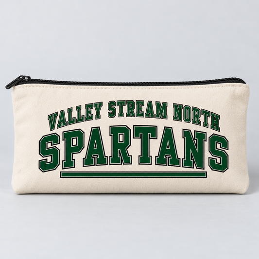 Valley Stream North Campus Zipper Pencil Pouch, Natural, digital mockup