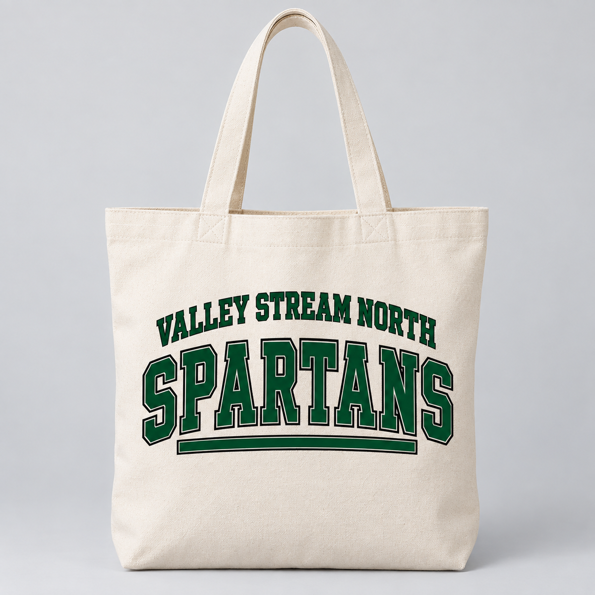 Valley Stream North Campus Canvas Tote Bag, Natural, digital mockup