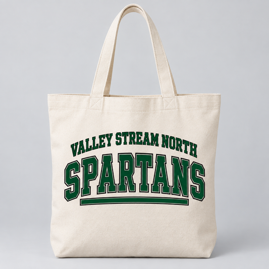 Valley Stream North Campus Canvas Tote Bag, Natural, digital mockup