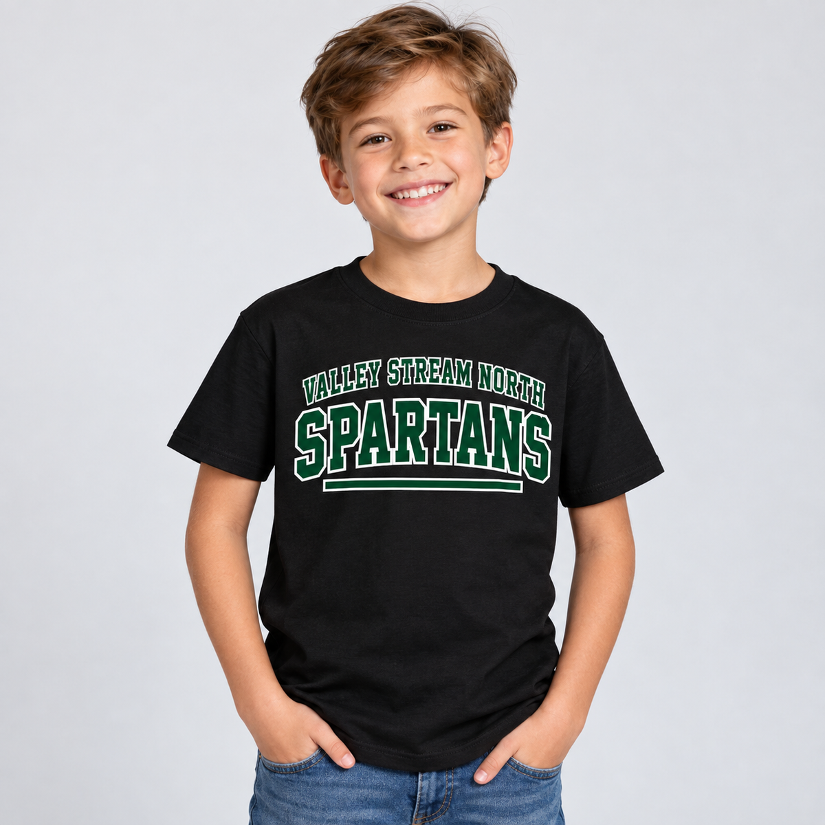 Valley Stream North Campus Youth T-Shirt, Black, digital mockup
