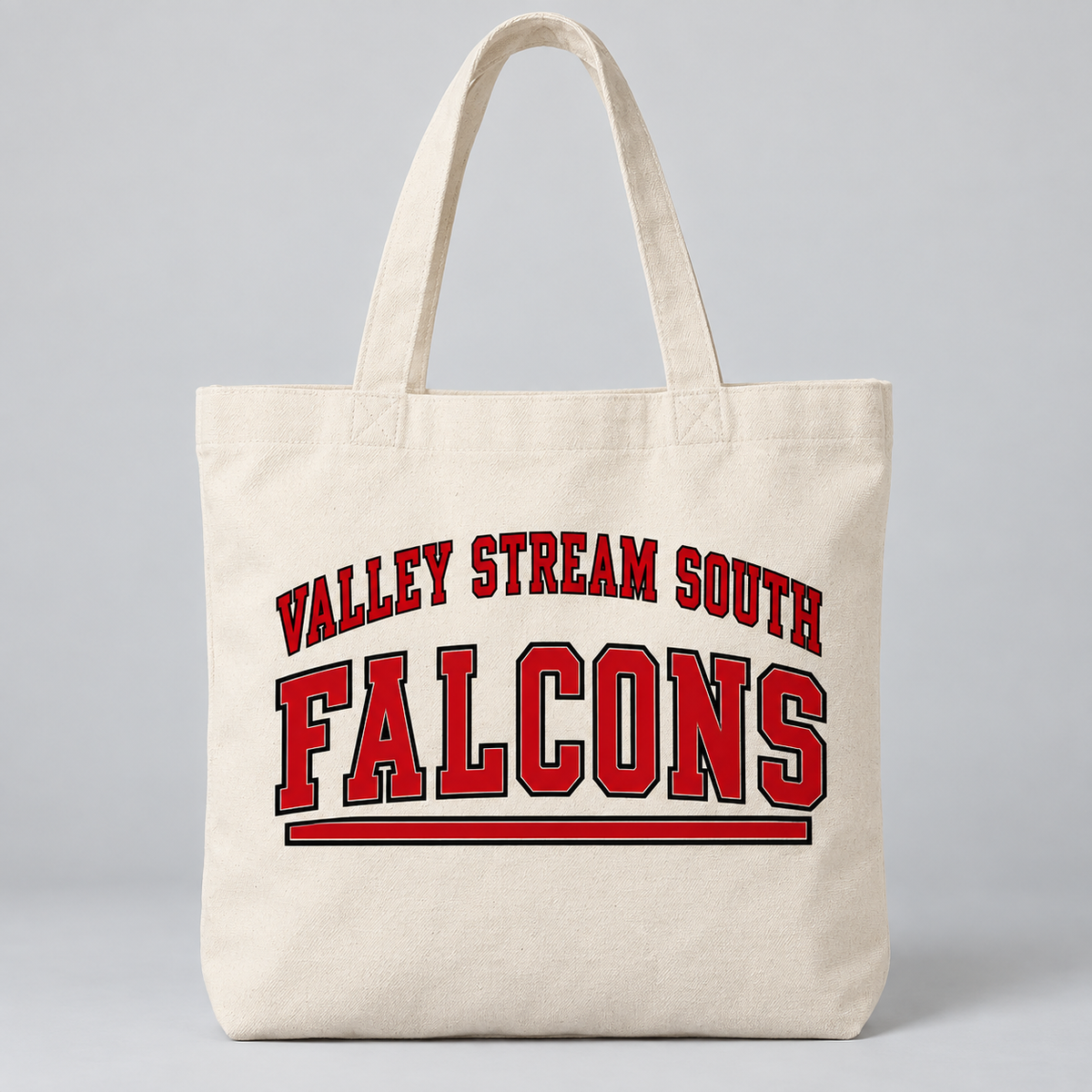 Valley Stream South Campus Canvas Tote Bag, Natural, digital mockup