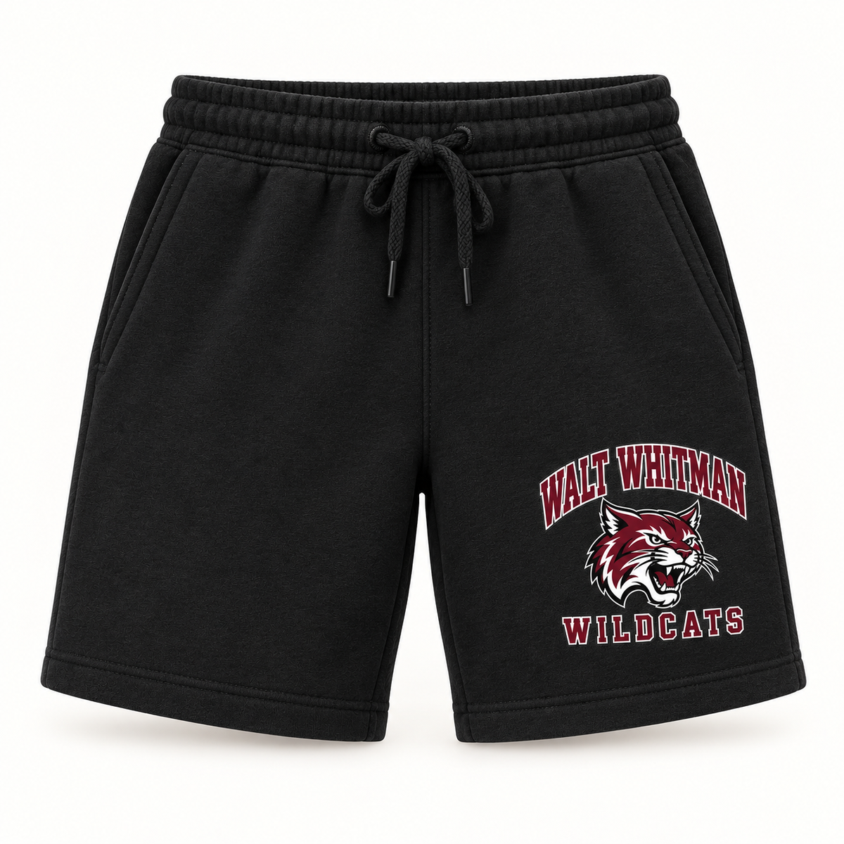 Walt Whitman Wildcats Campus Fleece Shorts — Black