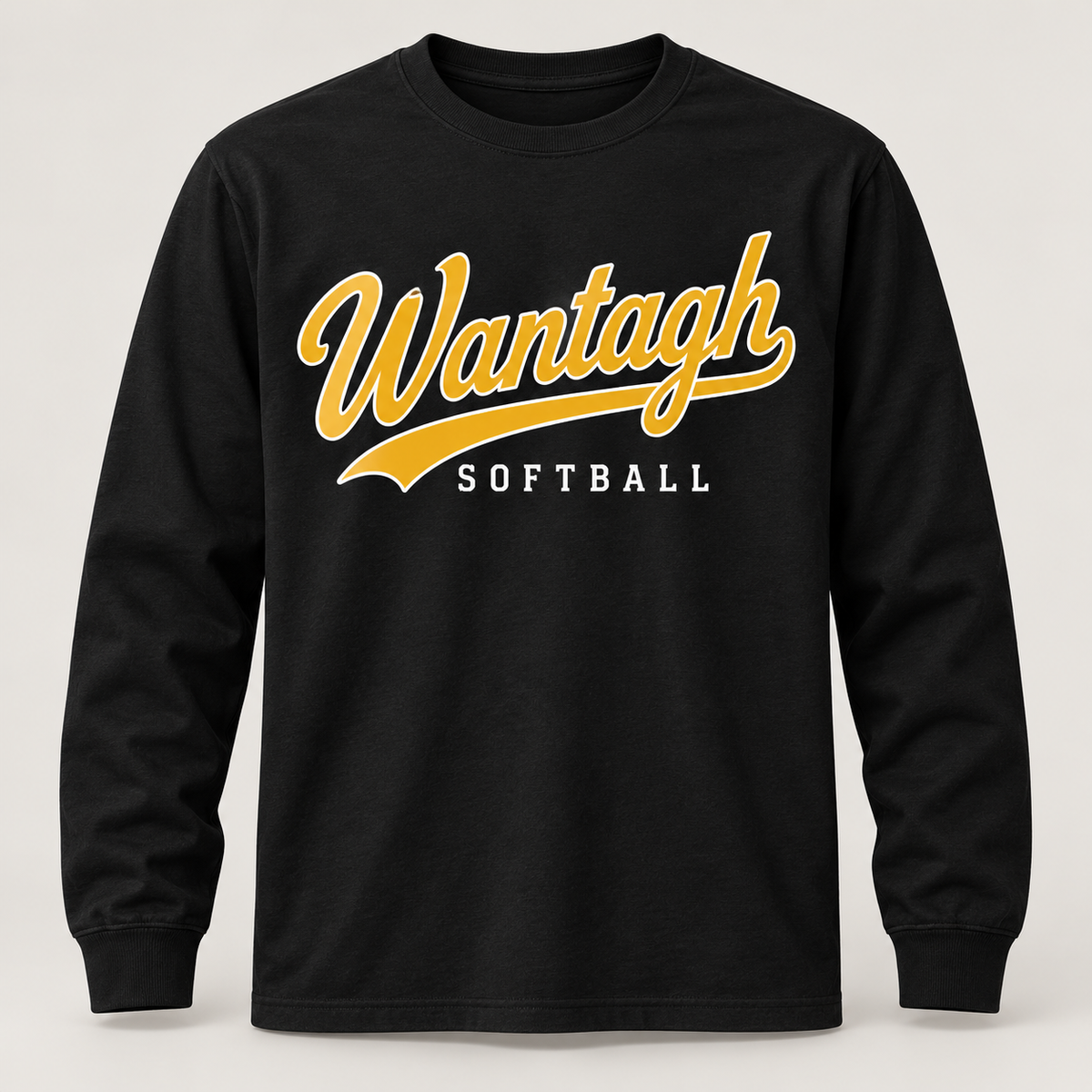 Wantagh Softball Script Long Sleeve - Black front