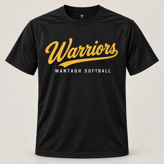 Wantagh Softball Warriors Performance Tee - Black front