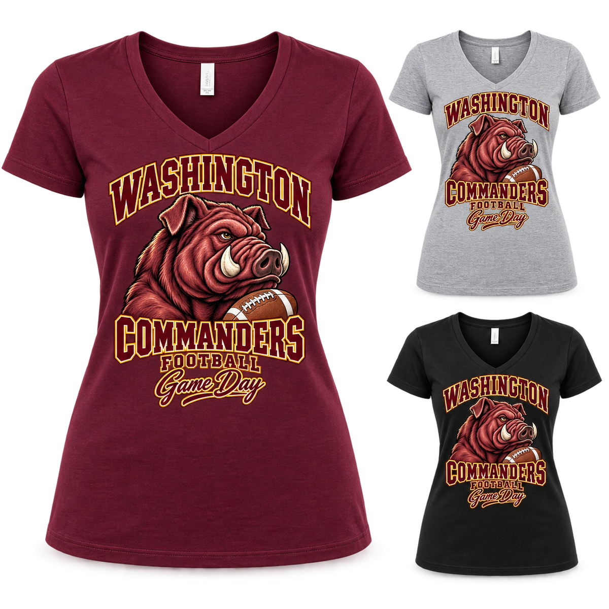 Washington Women's Mascot V-Neck T-Shirt — product thumbnail