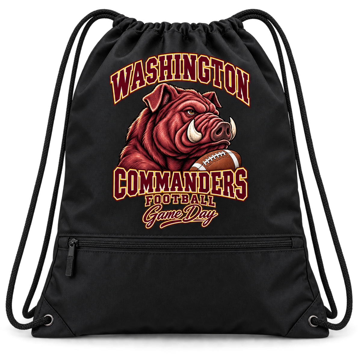 Washington Mascot Zip-Pocket Drawstring Bag — product thumbnail
