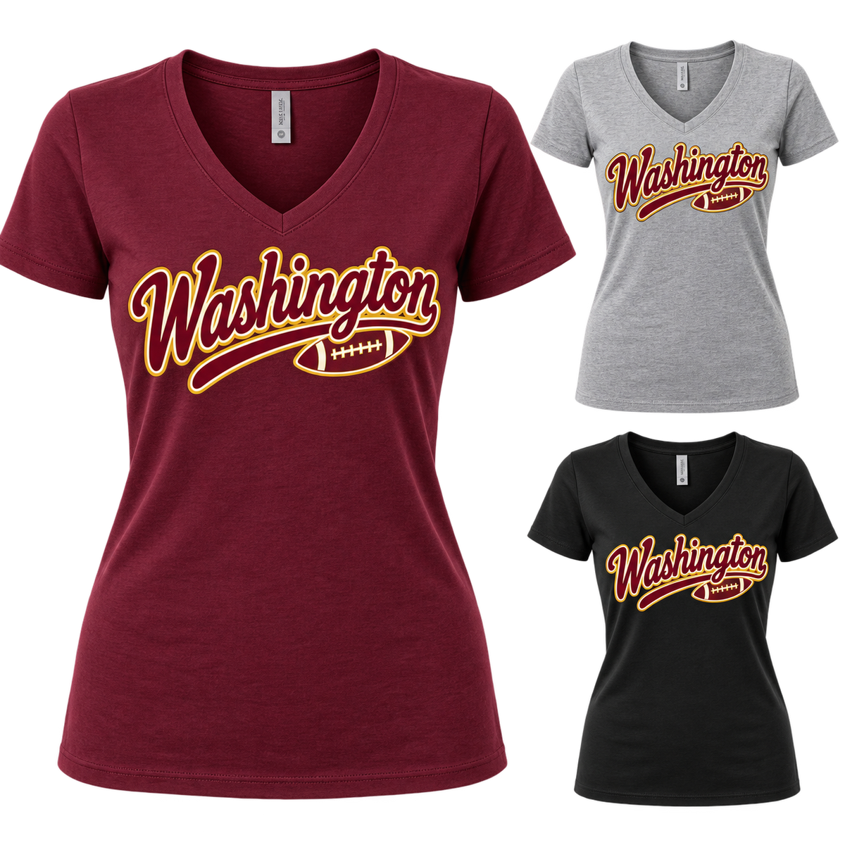 Washington Women's Game Day Script V-Neck T-Shirt — product thumbnail