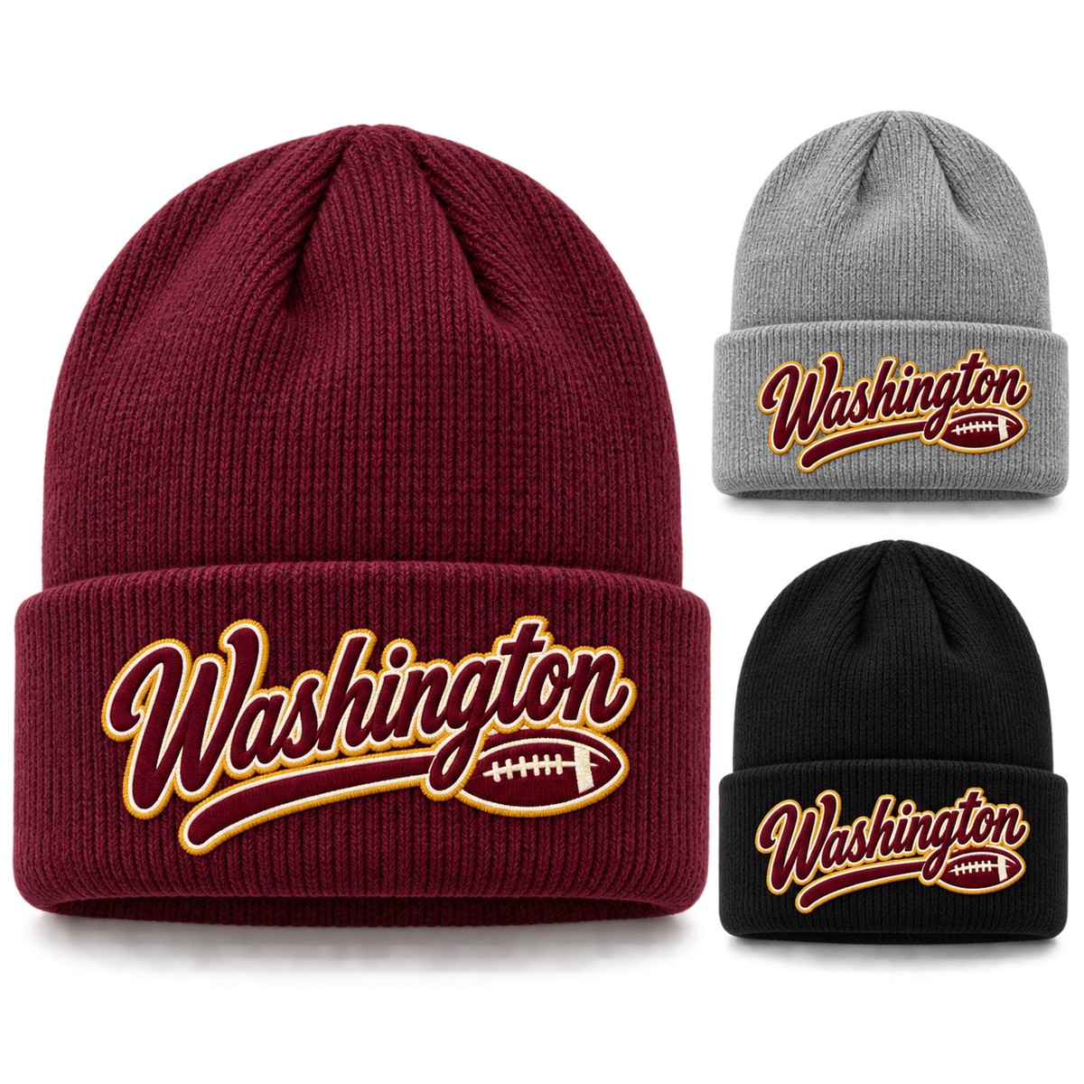 Washington Game Day Script Cuffed Beanie — product thumbnail