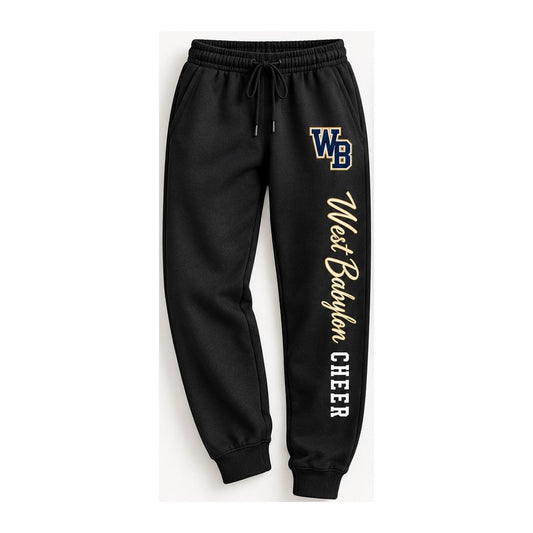West Babylon Cheer script jogger sweatpants in black