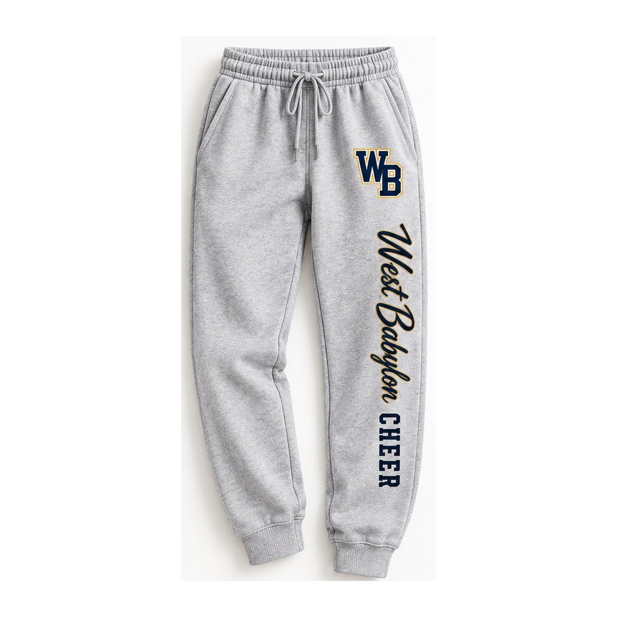 West Babylon Cheer script jogger sweatpants in heather gray