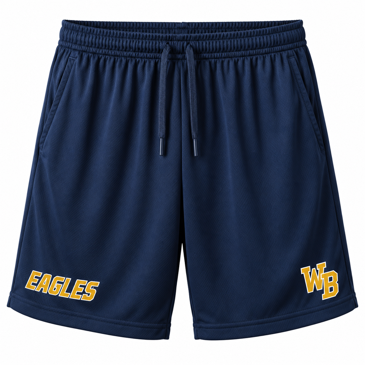 West Babylon Eagles Soccer Athletic Block Solid Performance Shorts in Navy