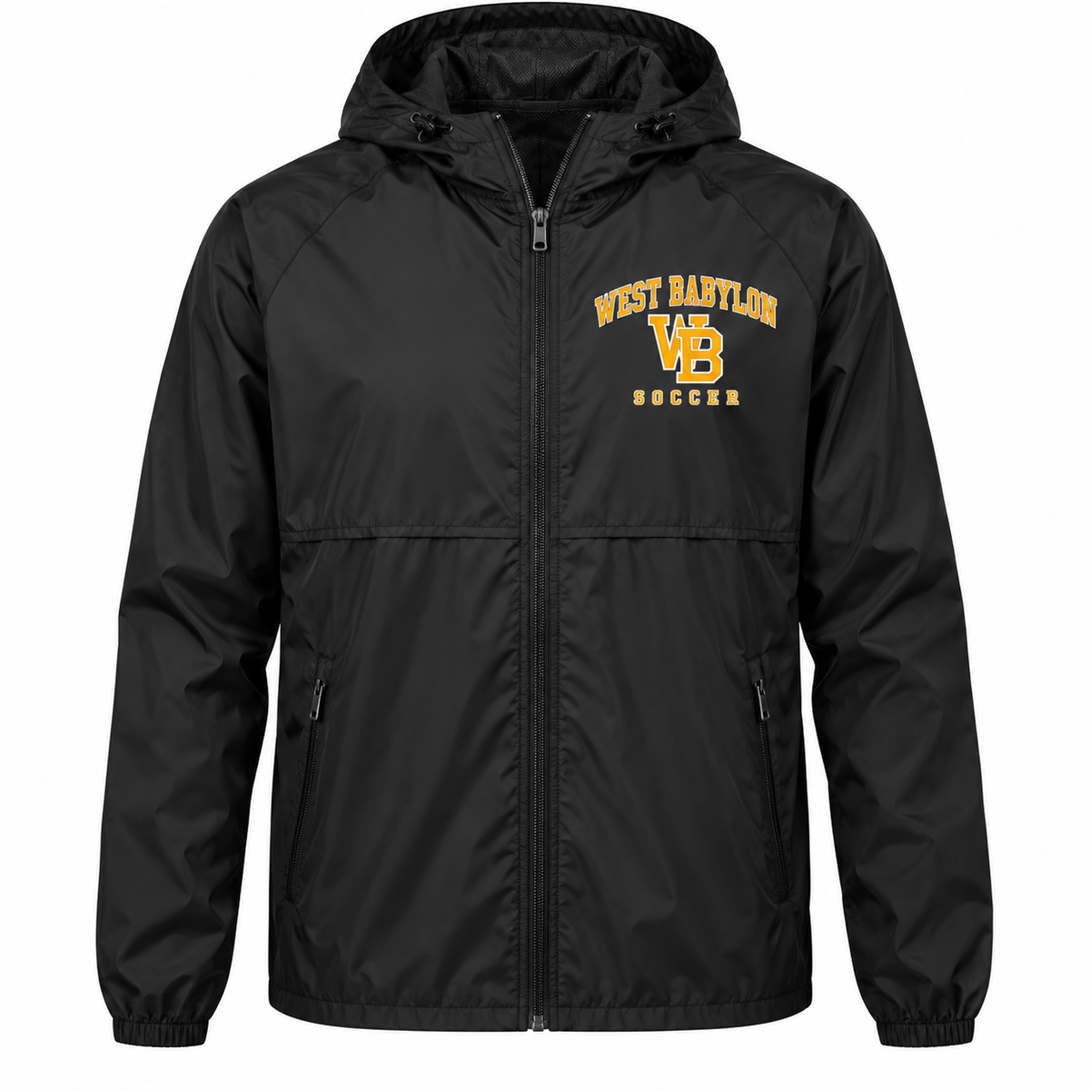 West Babylon Eagles Soccer Heritage Varsity Full-Zip Windbreaker in Black