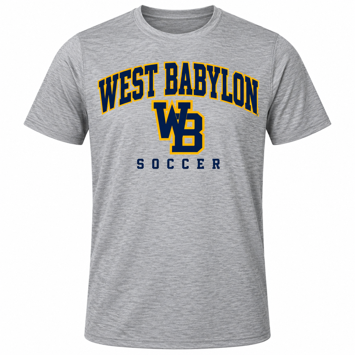 West Babylon Eagles Soccer Heritage Varsity Personalized Performance Shirt in Heather Gray