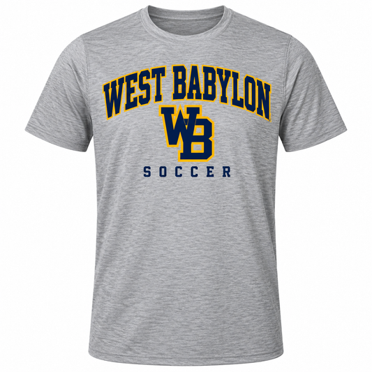 West Babylon Eagles Soccer Heritage Varsity Personalized Performance Shirt in Heather Gray