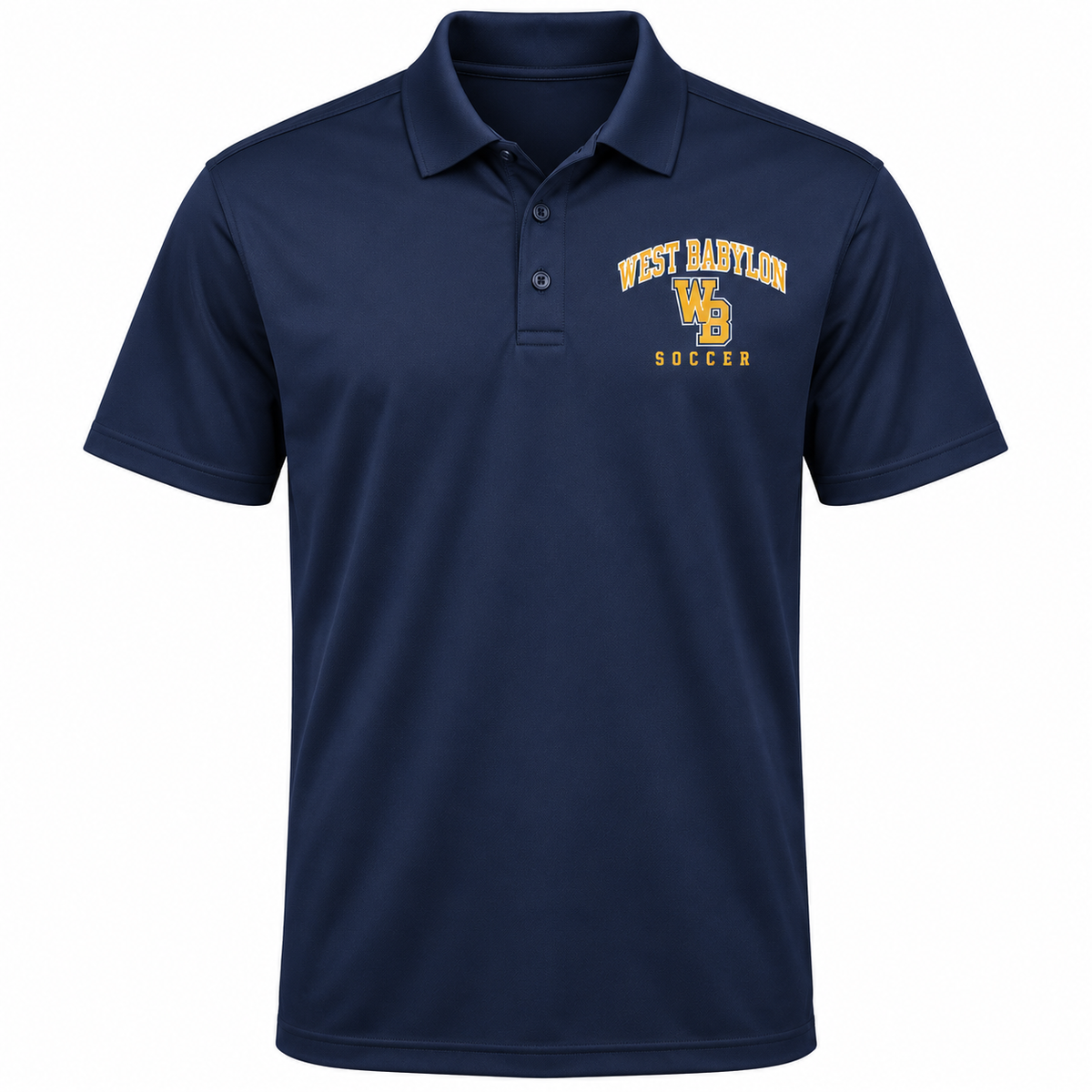 West Babylon Eagles Soccer Heritage Varsity Performance Polo in Navy