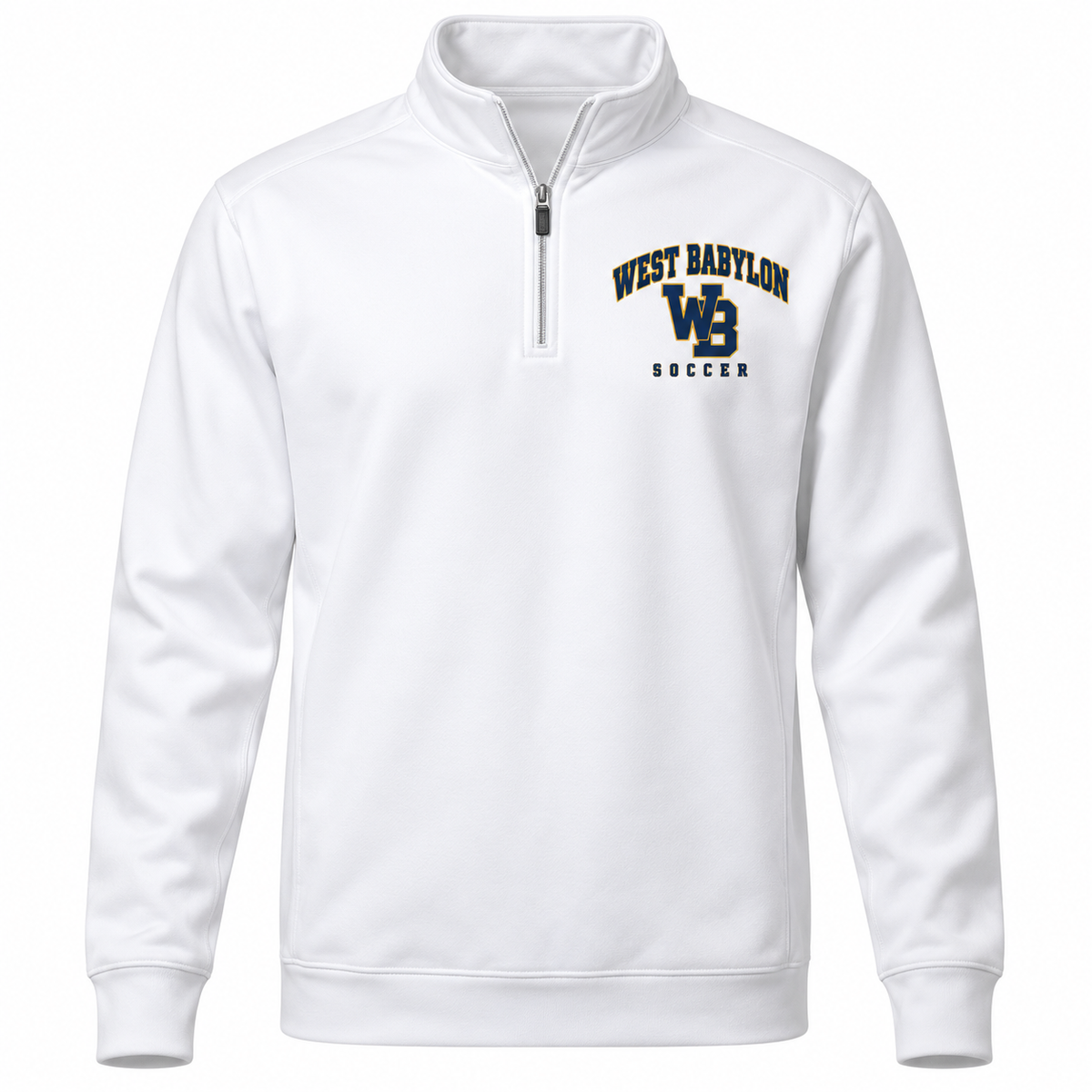 West Babylon Eagles Soccer Heritage Varsity Quarter-Zip Pullover in White