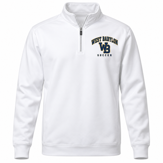 West Babylon Eagles Soccer Heritage Varsity Quarter-Zip Pullover in White