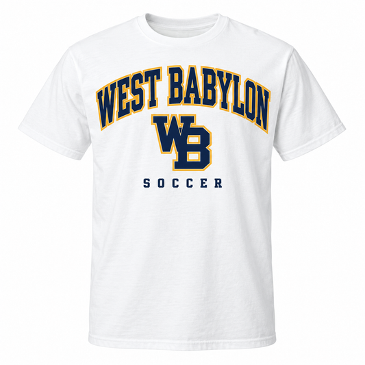 West Babylon Eagles Soccer Heritage Varsity Everyday T-Shirt in White