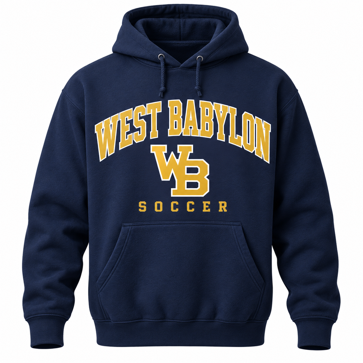West Babylon Eagles Soccer Heritage Varsity Full-Front Hoodie in Navy