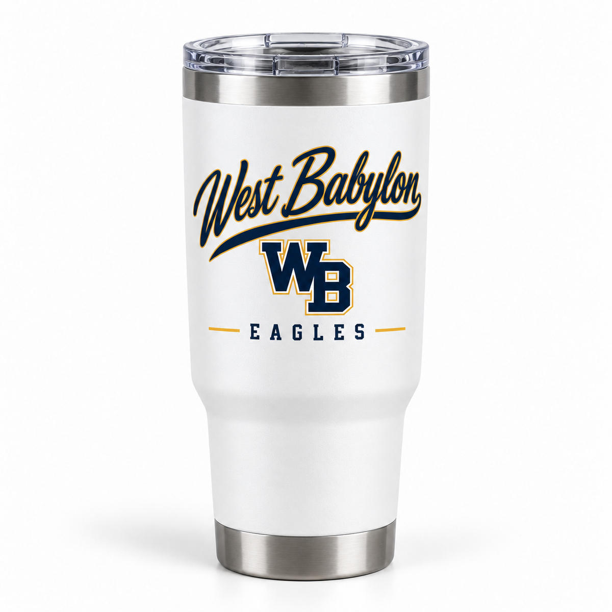West Babylon Eagles white insulated tumbler