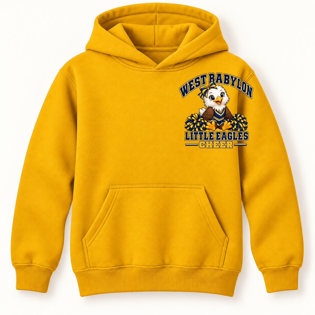 West Babylon Little Eagles youth cheer hoodie in Gold
