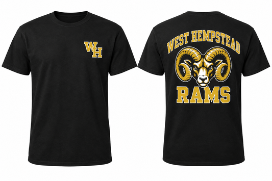 WEST HEMPSTEAD RAMS black tee front and back