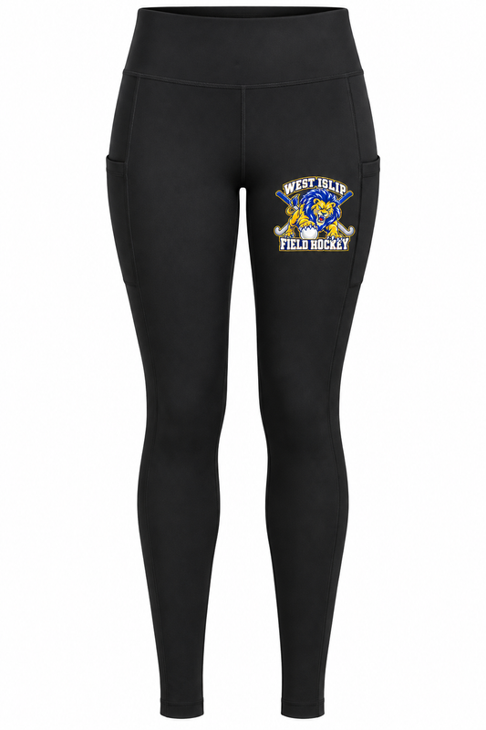 West Islip Field Hockey Pounce Lion Women's Athletic Leggings in Black