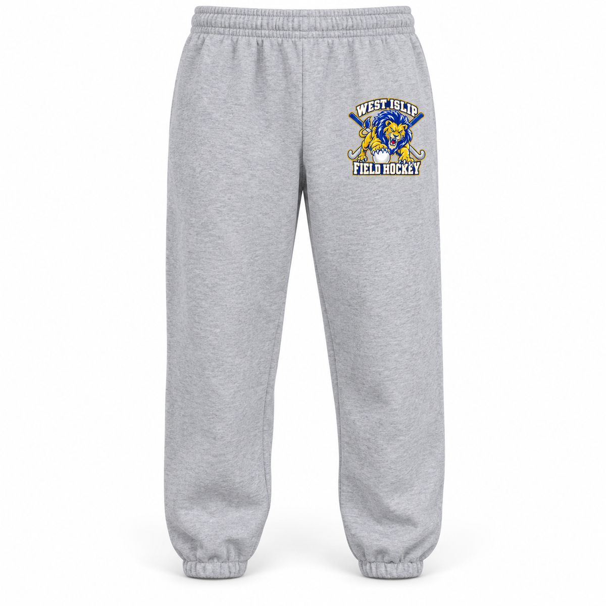 West Islip Field Hockey Pounce Lion Fleece Sweatpants in Heather Gray