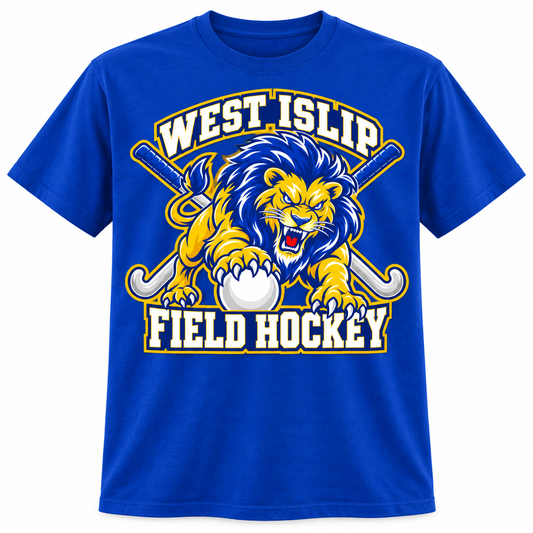 West Islip Field Hockey Pounce Lion Youth T-Shirt in Royal Blue