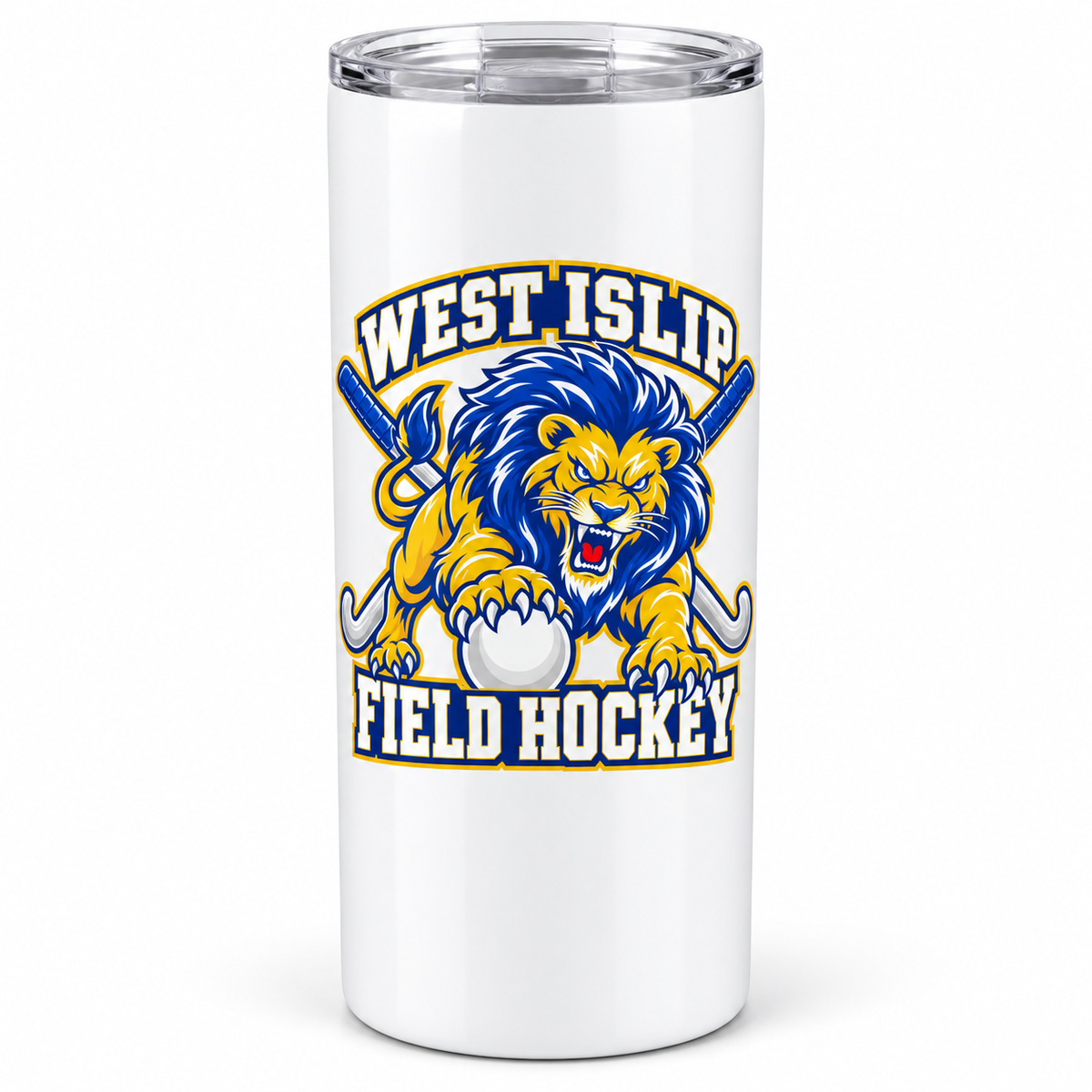 West Islip Field Hockey Pounce Lion 20 oz Tumbler in White