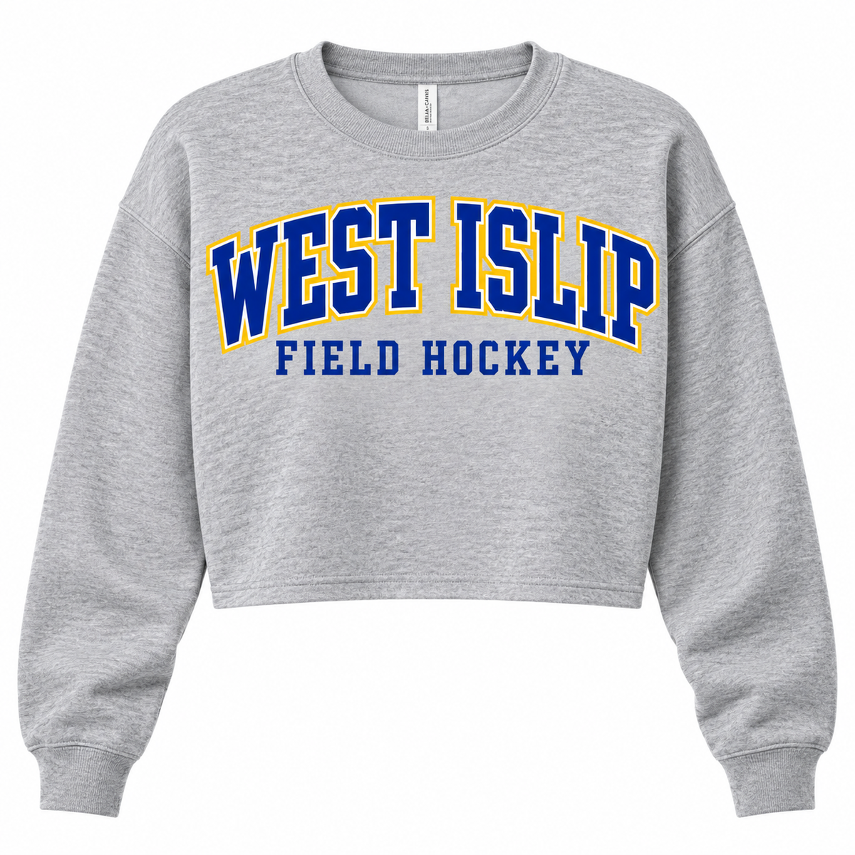 West Islip Field Hockey Women's Varsity Crop Crewneck in Heather Gray