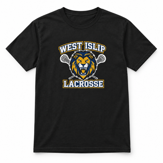 West Islip Lacrosse Premium T-Shirt — front view on a clean studio background