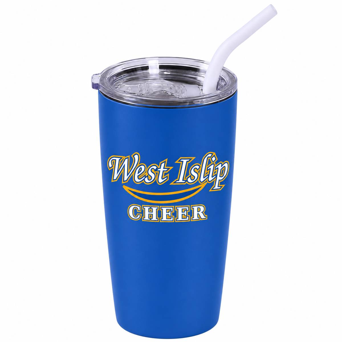West Islip Lions Cheer varsity script 20 oz classic tumbler in Royal Blue